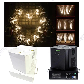 wedding Spinning Dual Mini Double Rotate 1300w Dmx Spin Sparkler Dry Ice Special Effect Stage Dj Rotating Cold Spark Machine