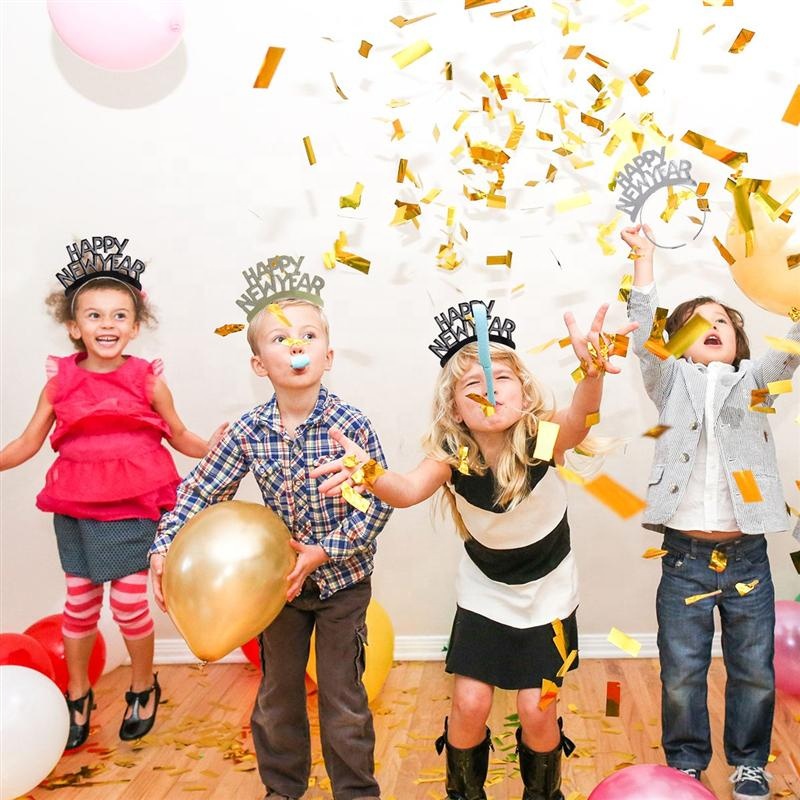 Gold Silver Black Party Supplies 2023 Favors Adult Kids Glitter Letters Hair Hoop Tiara Headband Happy New Year