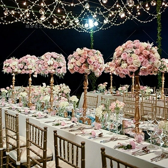 Metal Candle Holders Flowers Vase Candlestick Centerpieces Road Lead Candelabra Centerpieces Wedding props Christmas decoration