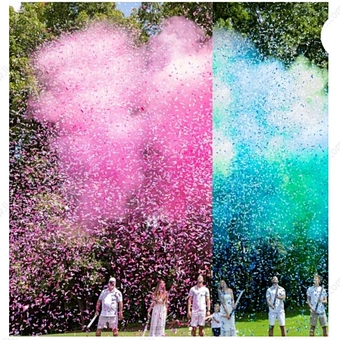 Baby shower Boy or Girl Pink Blue Biodegradable Birthday Wedding Wholesale Gender Reveal Popper Confetti Cannon for Sale