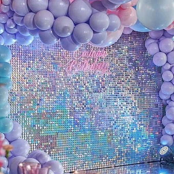 Iridescent Silver Glitter Panel Photography Photobooth Wedding Party Background Stunning Mirror Sequin Shimmer Wall Backdrop