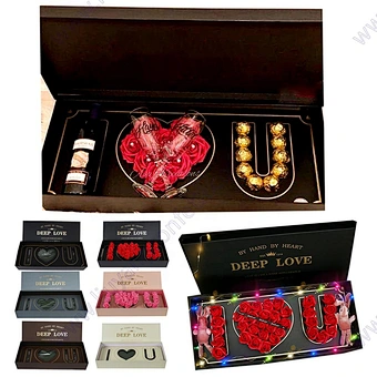Love Packaging Mug Mother's Birthday Valentine's Chocolate Artificial Men Women Flower Rose Gift Box  Happy 2022 Valentines Day