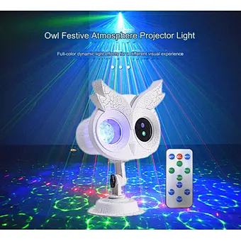 16-in-1 Laser Pattern Light Halloween and Christmas Owl Effect for Party Novelties