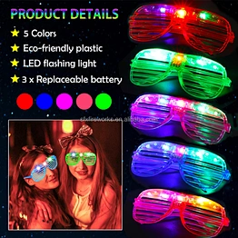 Light Up Led Glasses 5 Colors Glow In The Dark Party Supplies Neon Favor Kids Adult Birthday Christmas Shutter Shades Sunglasses