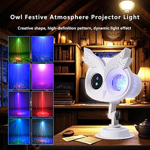 16-in-1 Laser Pattern Light Halloween and Christmas Owl Effect for Party Novelties