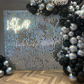 12pcs Air Active Sequin Panel Gold Shimmer Wall Backdrop For Wedding Birth Party