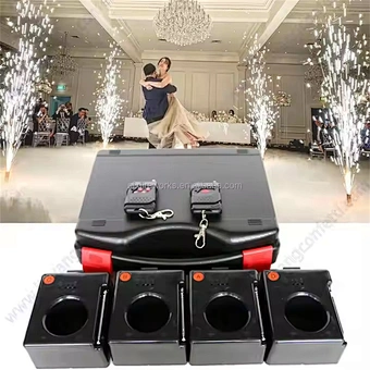 Wedding event FX 4 Cues cold pyro fountain stage indoor pyrotechnic wireless remote control rechargeable fireworks firing system