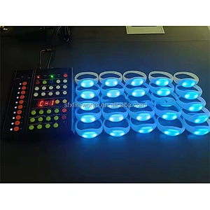 Event Festival Party Flash Up Concert Sound Activated Remote Silicone Light Led Bracelet Custom Logo Dmx Control Led Wristband
