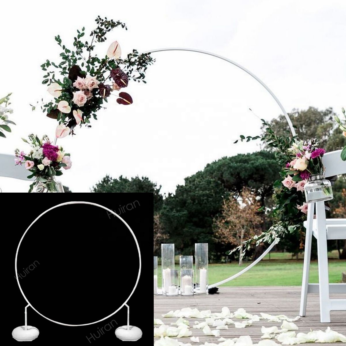 Round Balloon Arch Holder Bow of Balloon Circle Wreath Balloon Stand Wedding Birthday Party Decor Baby Shower Background