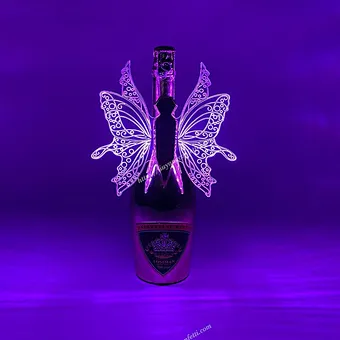 LED luminous butterfly wings champagne head flash stick wine set colorful flash stick bar night light dual use