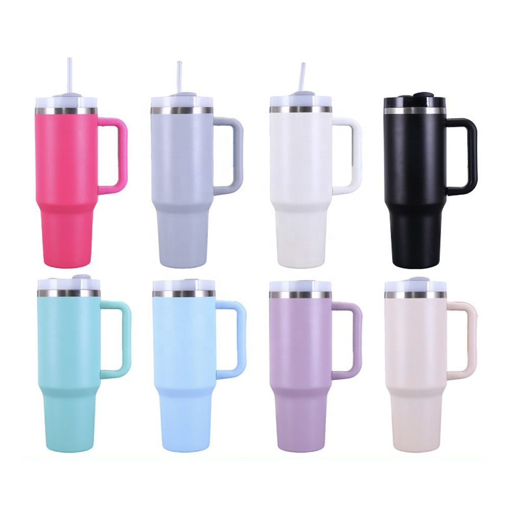 Custom 2024 30oz 40oz DupeAdventure Quencher H2.0 Flowstate Reusable Insulated Stainless Steel Tumbler with Handle and Straw