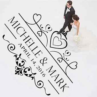 Self Adhesive White Wrap Plain Decoration Party Decor Removable Sticker Custom Name Date Diy Wedding Dance Floor Decal Carpet