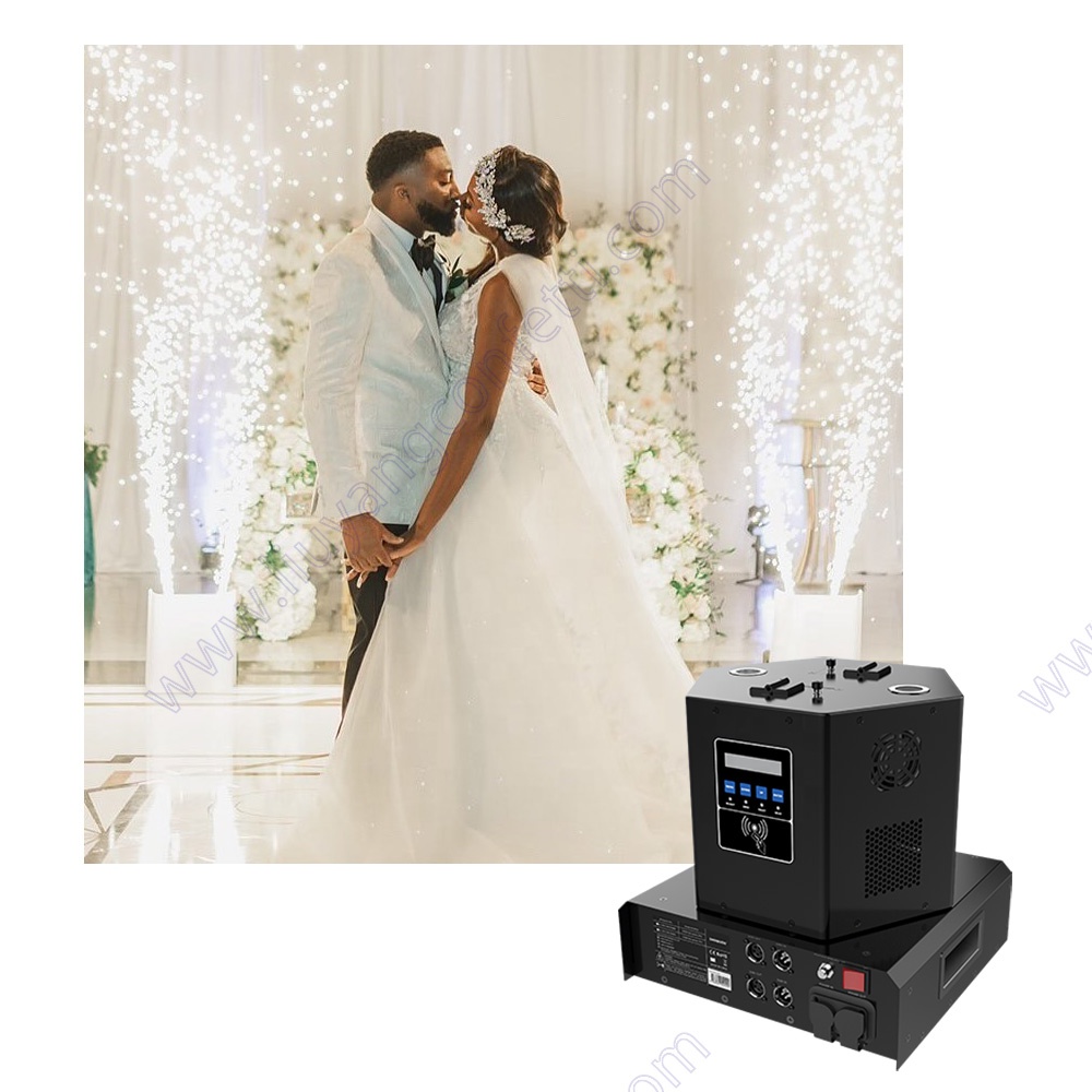 Stage Ice Event Sparkler Pyro Dmx Remote Fountain Party Titanium Wedding Decoration Firework Pyrotechnic Spin Cold Spark Machine