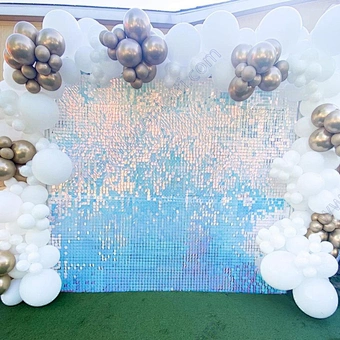 Event Clear Back Panel Premium Silver 3d Black Gold Decoration 4d Party Para Shimmering 4d Metallic Sequin Backdrop Shimmer Wall