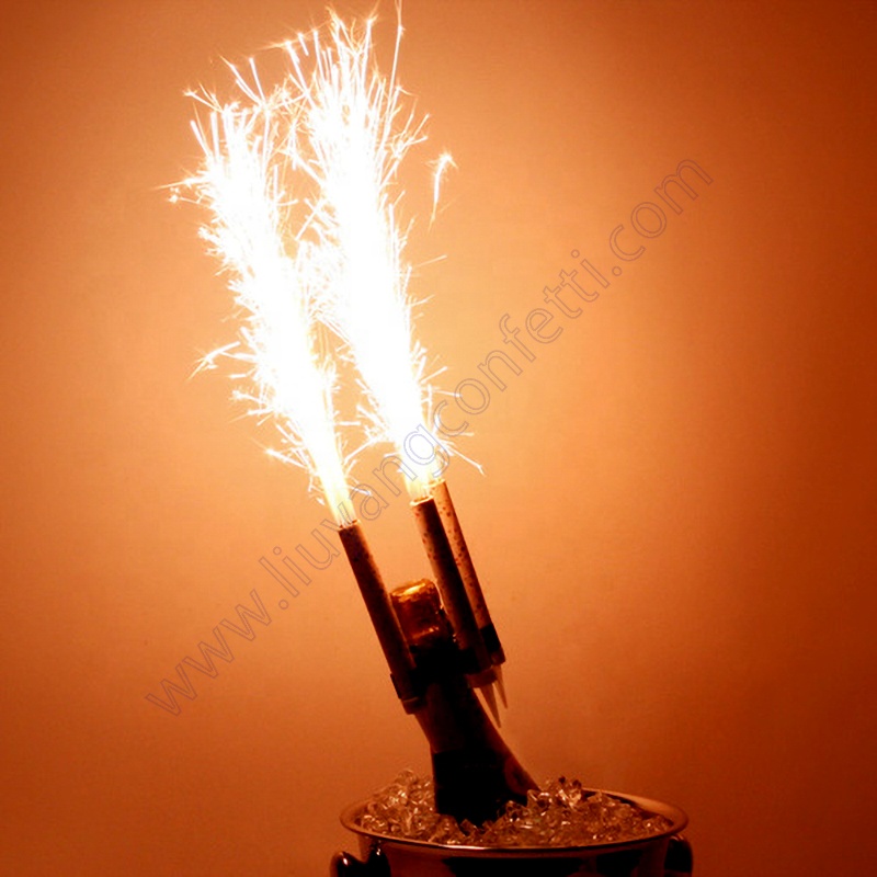 Champagne Safety Triple Head Birthday Candle Fireworks Plastic Fountain Night Club Party Bottle Sparkler Clip Holder