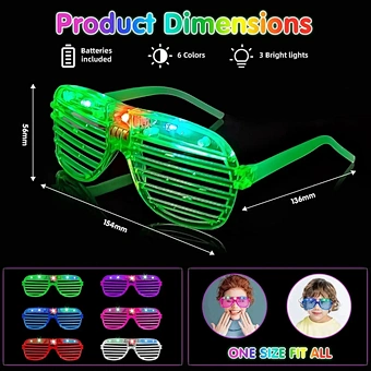 Led Glasses 5 Colors Glow In The Dark Party Supplies Neon Favor Kids Adult Birthday Christmas Shutter Shades Sunglasses