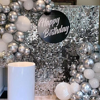 Panel Wedding Birthday New Year Event Decor Supplies Shiny Glitter Sequin Board Silver Shimmer Interior Wall Decoration Backdrop