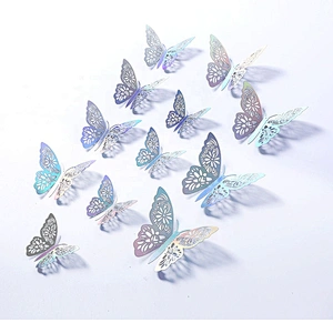 12pcs 4d Diy Wedding Decors Kids Room Decor 3d Flying Home Decoration Festival Party Hollow Butterflies Butterfly Wall Sticker