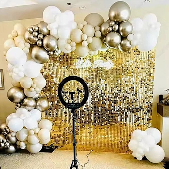 Wedding Supplies Shiny Glitter Sequins Board Silver Gold Shimmer Sequin Panel Interior Wall Panel Decoration Backdrop