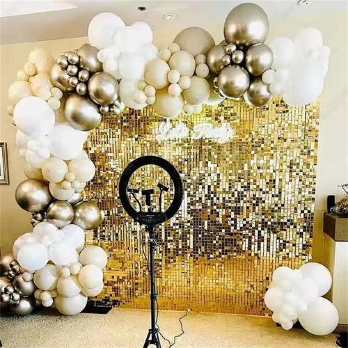 Wedding Supplies Shiny Glitter Sequins Board Silver Gold Shimmer Sequin Panel Interior Wall Panel Decoration Backdrop