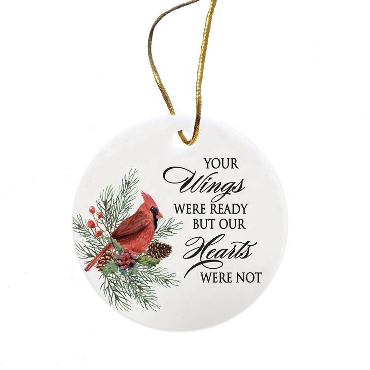tree decoration Heart Ornament Ceramic ornament Round Christmas Ornaments for White Sublimation Transfer