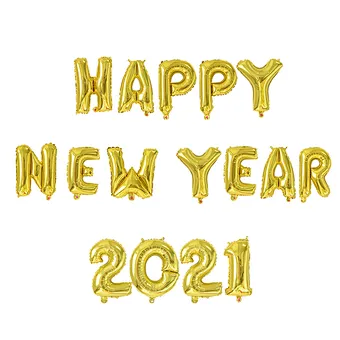 Rose Gold Silver Number Merry Christmas Eve Party Decor Helium Noel Foil Digit Globos Decoration 2023 Happy New Year Balloon