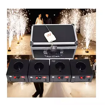 Fireworks Fountain Stage Decoration Party Wedding 1 small transmitter 4 firing units 1 flight case cold firework system set