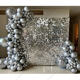 12pcs Air Active Sequin Panel Gold Shimmer Wall Backdrop For Wedding Birth Party