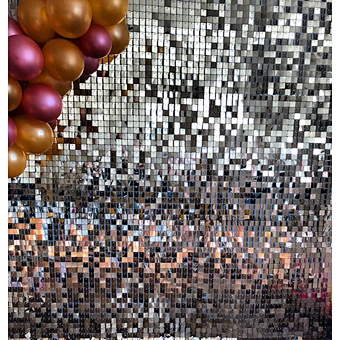 Panel Wedding Birthday New Year Event Decor Supplies Shiny Glitter Sequin Board Silver Shimmer Interior Wall Decoration Backdrop