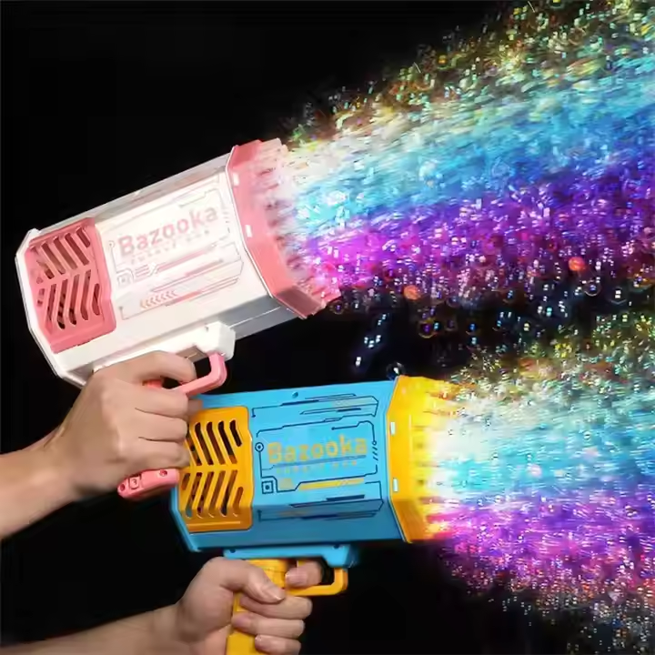 Competitive price 69 Hole Soap Blower LED Light Toy Bubble Gun for Children Gift Bubble Gun Machine