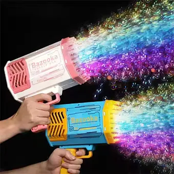 Competitive price 69 Hole Soap Blower LED Light Toy Bubble Gun for Children Gift Bubble Gun Machine