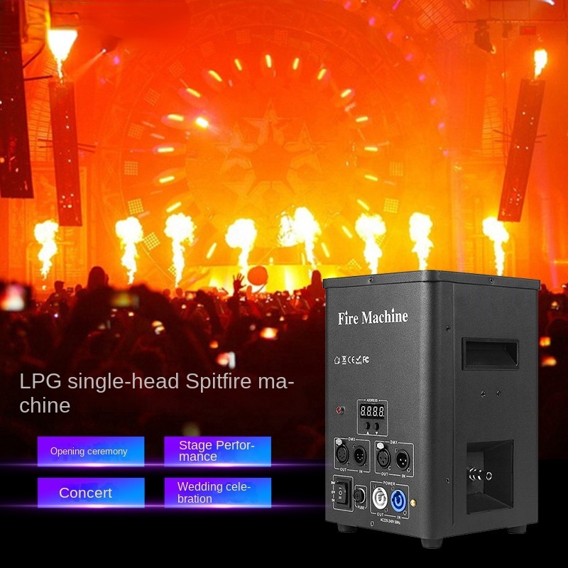 Theater Bar Performance Equipment Atmosphere Prop Dmx521 Stage Effect Spit Real Fire Dj Color Thrower Projector Flame Machine