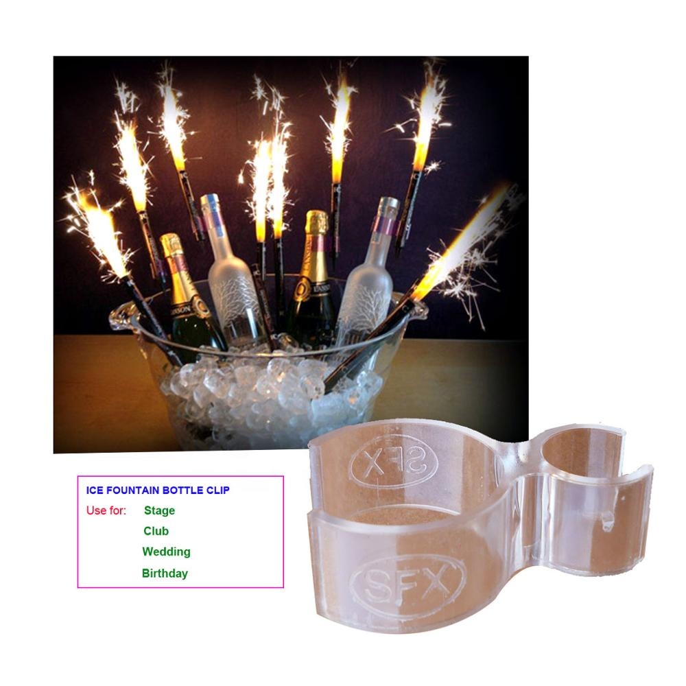 Celebration Stage Indoor Champagne Wine Beer Bottle Firework Cake Candle Ice Fountain Clip For Club Disco Wedding Birthday Party