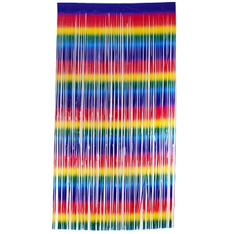 1mx2m Rainbow Tinsel String Foil Fringe Curtain Shiny Shimmer Party Wedding Birthday Door Decoration Metallic Foil Curtain