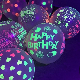 Uv Black Light Reactive Color Fluorescent Balloon Birthday Happy Latex Glow Blacklight Kids Luminous Decor Neon Party Supplies