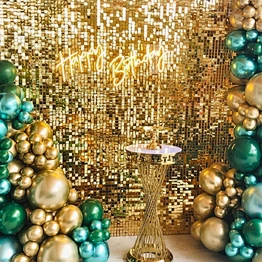 Sparkling Pvc Interior Decorative Sparking Iridescent Gold Mirror Sequin Panel Backdrop Shimmer Wall Wedding Decoration Supplies