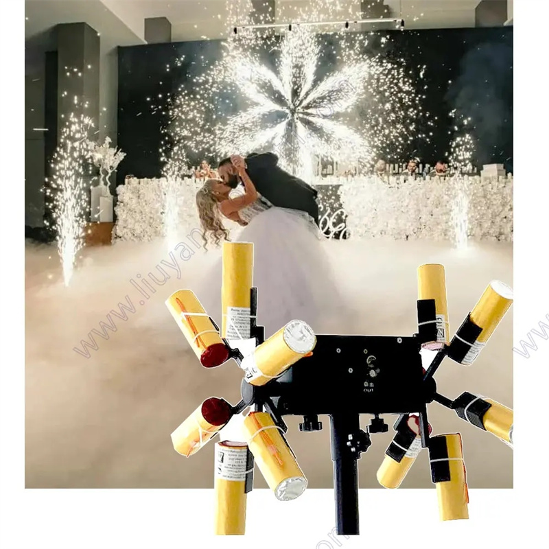 Sfx Weeding Celebration Wedding Decoration Marriage Pyro Fountain Wheel Stage Firing System Pyrotechnic Cold Fireworks Machine