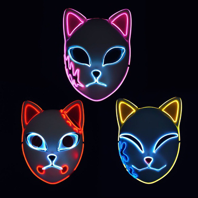 led luminous mask halloween mask party props  cat face mask for party festival