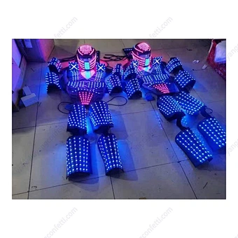 Free Shipping Laser Glove Glasses Led Robot Costume Adult Party Robot Led Suits Stilt Robot with co2 led Cannon gun