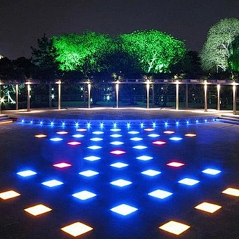 Solar Block Cube Garden Light Cool Battery Landscape Lighting Glasses Led Outdoor Squares Paving White Path Ice Bricks