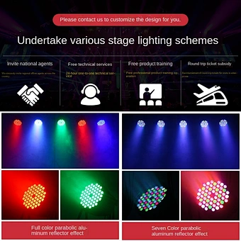 Stage Rgbwa 6in1 Dj Full Color Bar Wedding Performance Voice Control Photoflood 54pc 3w Lamp Seven Color Lighting Led Par Light