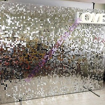 Shimmer Backdrop Wedding Decoration Outdoor Signs 9ft X Blush Pink Mold Sequined Decorative In Board Signage Sequin Wall Panel