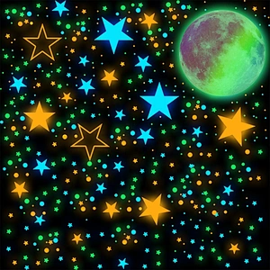 3d Diy Colorful Kids Room Bedroom Ceiling Art Decal Home Decor Unicorn Glow In Dark Star Luminous Moon Wall Sticker