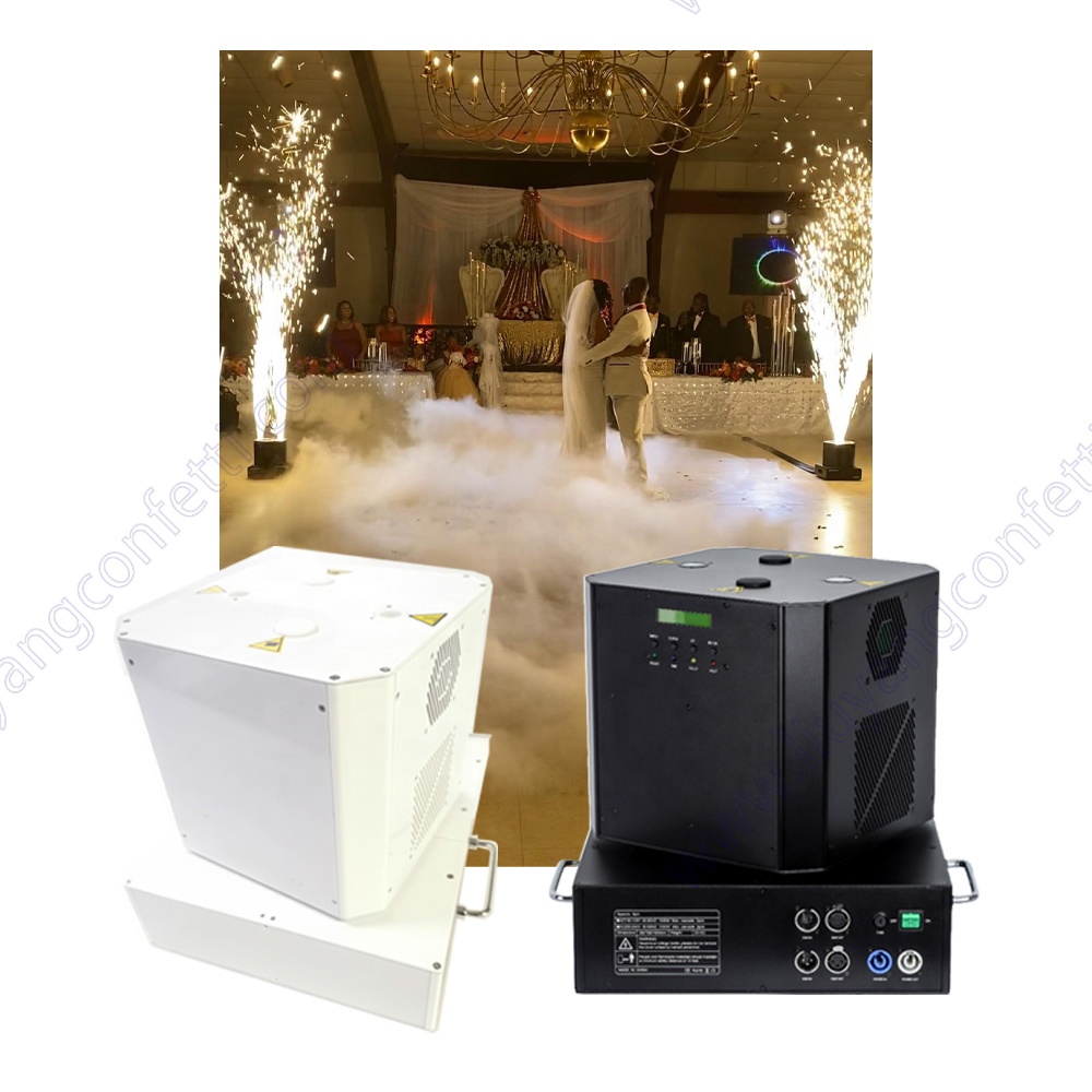 wedding Spinning Dual Mini Double Rotate 1300w Dmx Spin Sparkler Dry Ice Special Effect Stage Dj Rotating Cold Spark Machine