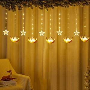 2024 New Ramadan Garden Led Lights 10 pcs Islamism Muslim String Plug Lights Indoor Decorations