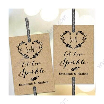 100pcs Let Love Sparkle Color Paper Kraft Glow Stick Personalised Firework French Send Off Sign Shine Wedding Sparklers Tags