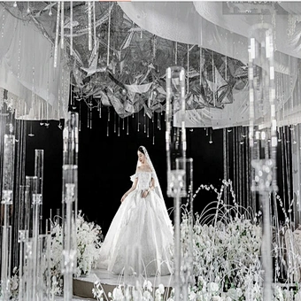 New style 118cm tall Clear acrylic Candle Holders wedding centerpiece crystal 5 arms candelabra for party and mariage decoration