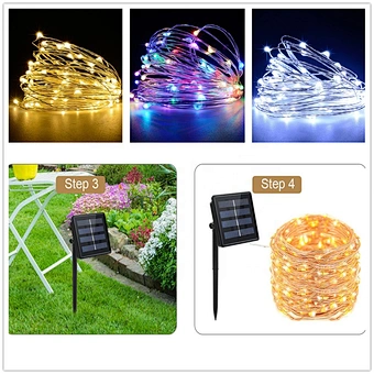 LED Solar Fairy Lights Lamp Outdoor 7M 12M 22M LEDs String Waterproof Holiday Party Garland Solar Garden Christmas Lights