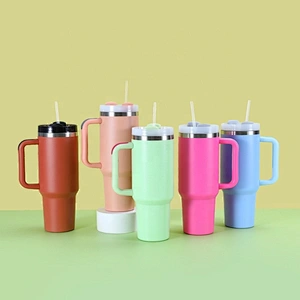 Custom 2024 30oz 40oz DupeAdventure Quencher H2.0 Flowstate Reusable Insulated Stainless Steel Tumbler with Handle and Straw