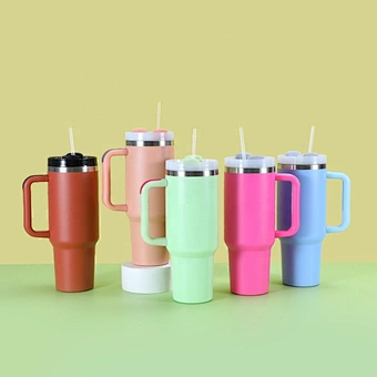 Custom 2024 30oz 40oz DupeAdventure Quencher H2.0 Flowstate Reusable Insulated Stainless Steel Tumbler with Handle and Straw